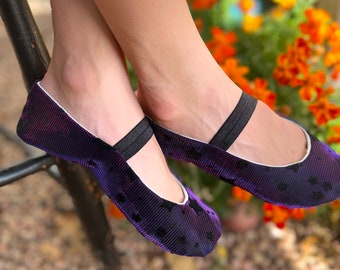 Purple Iridescent  Halloween Shoes - Flower Girl Shoes - Baby and Toddler Girl - Witch Shoes - Costume Shoes