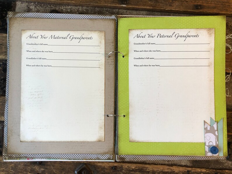 Rustic Baby Boy Book Blue and Green Baby Book Modern Etsy