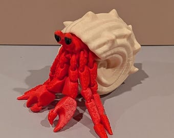 Cangrejo ermitaño impreso en 3D: juguete antiestrés con caparazón magnético extraíble