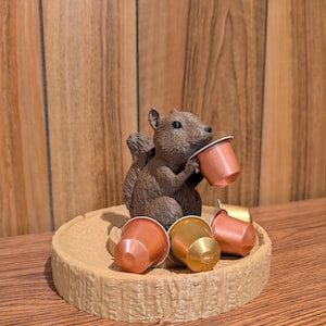 3D Printed Caffeinated Squirrel Original Nespresso Pod Holder.