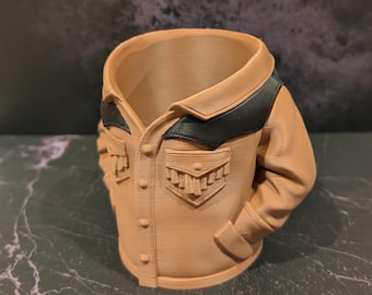 3D Printed Western Jacket Can Holder | Novelty Desk Organizer