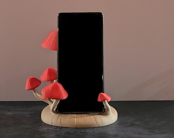 3D Printed Mushroom Phone Stand – Cottagecore Desk Accessory