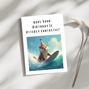 Otter Geburtstagskarte für Sie oder Ihn, Gruß, Geschenk für Tierliebhaber, Geschenk für Freunde oder Familie, "Hoffe, dein Geburtstag ist Otterly fantastisch"