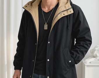 メンズジャケット トレンチロングコート カジュアルファッション