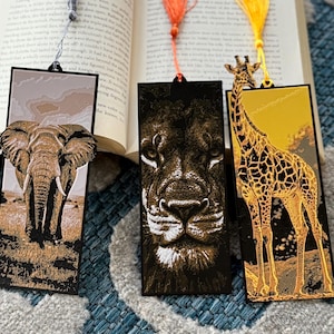 3D Printed Safari Animal Bookmark with Tassel – Wildlife Reader Gift
