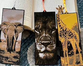 3D Printed Safari Animal Bookmark with Tassel – Wildlife Reader Gift