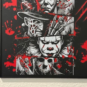 3D Printed Horror Movie Collage | 8x8 Wall Art