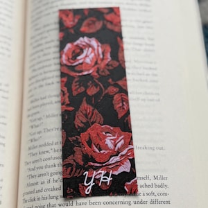 Customizable or Plain Embossed Rose Bookmark | Gothic Cottagecore Book Lover Gift