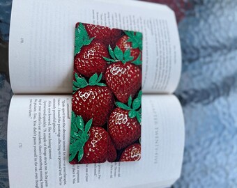 3D Strawberry Bookmark – Textured Fruit Book Lover Gift