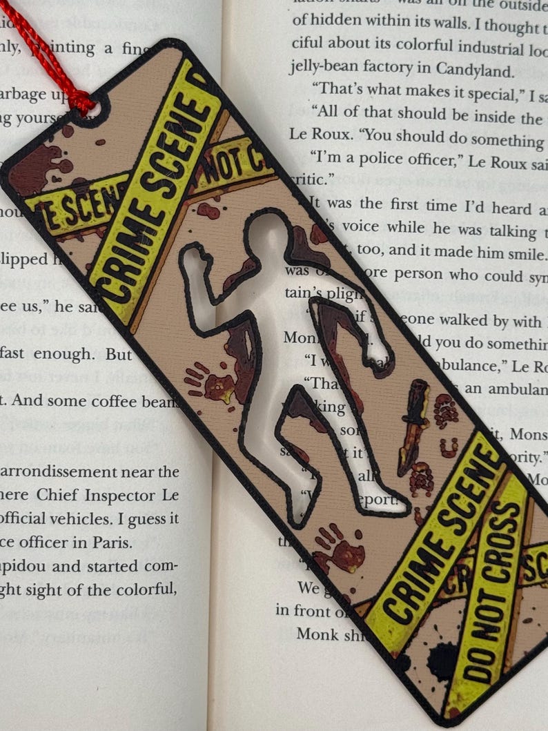 Crime Scene Bookmark With Tassel | Horror & Mystery Reader Gift | 3D ...