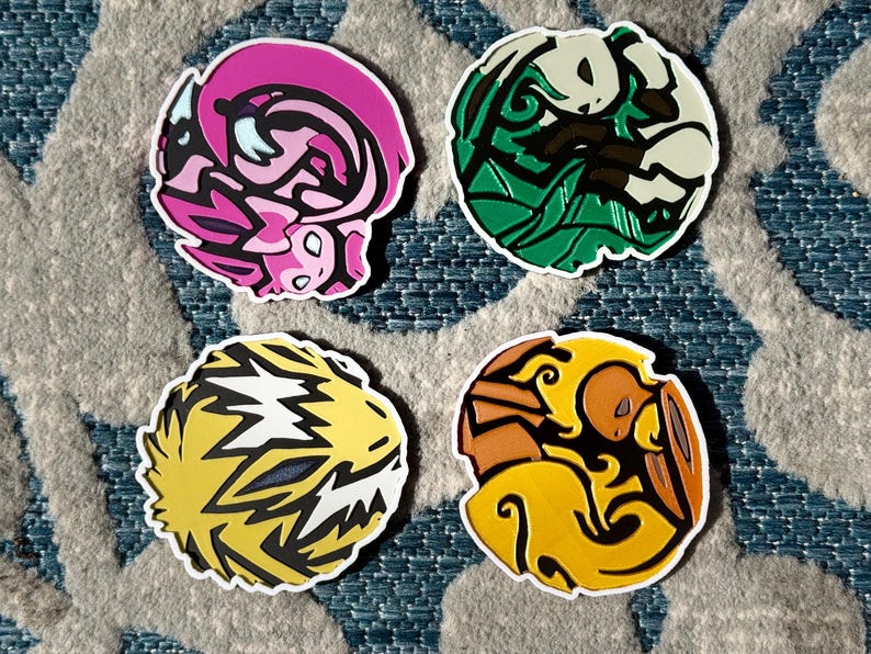 Pokemon Coaster Set – Eeveelution Fan Art, PLA Filament image 8