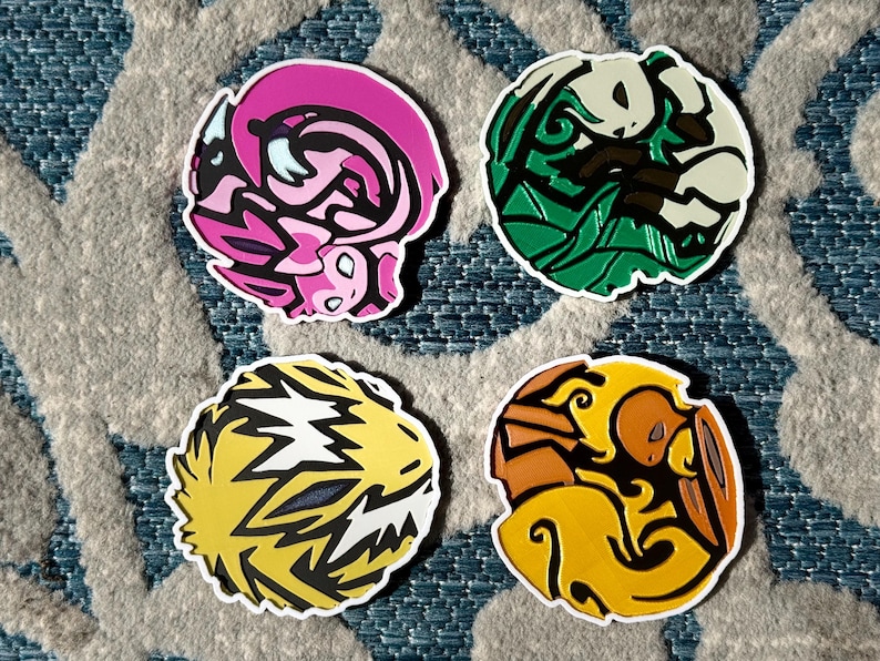 Pokemon Coaster Set – Eeveelution Fan Art, PLA Filament image 1