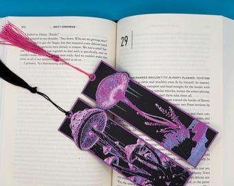 Mushroom Bookmarks – 3D Printed Nature-Inspired Bookmarks with Tassels | Cottagecore Fungi Gifts for Book Lovers