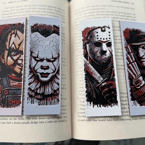 3D-utskrivna bokmärken inspirerade av skräckskurkar – Pennywise, Chucky, Jason Voorhees och Freddy Krueger