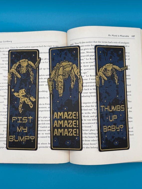 Rocky Alien Bookmark, sci fi book mark, mechanical look gift, gamer bookmark gift, project hail mary inspired