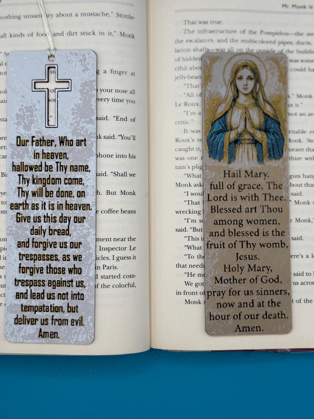 Catholic Prayer Bookmarks Set – Our Father & Hail Mary – Durable ...
