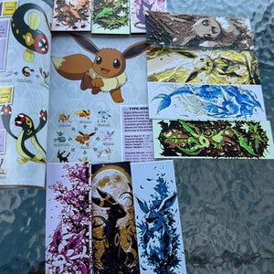 Pokemon inspirierte 3D gedruckte Lesezeichen - vollständige Evoli Evolution Kollektion