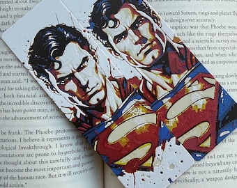 3D Printed Superman-Inspired Bookmark | Comic Art Book Accessory | Superhero Gift for Readers