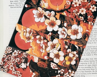 3D Textured Cherry Blossom Bookmark – Japanese Floral Reader Gift