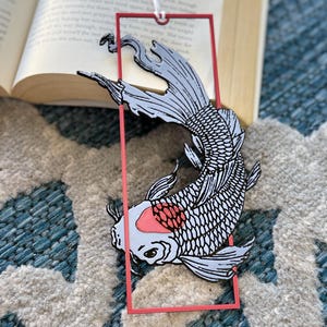 Japanese Koi Fish 3D Printed Bookmark | Elegant Zen Reading Accessory | Unique Gift for Book Lovers & Art Enthusiasts