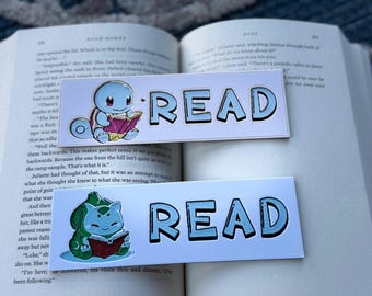 Bulbasaur & Squirtle Inspired “READ” 3D Printed Bookmarks – Pokémon-Inspired Reading Gifts for Book Lovers