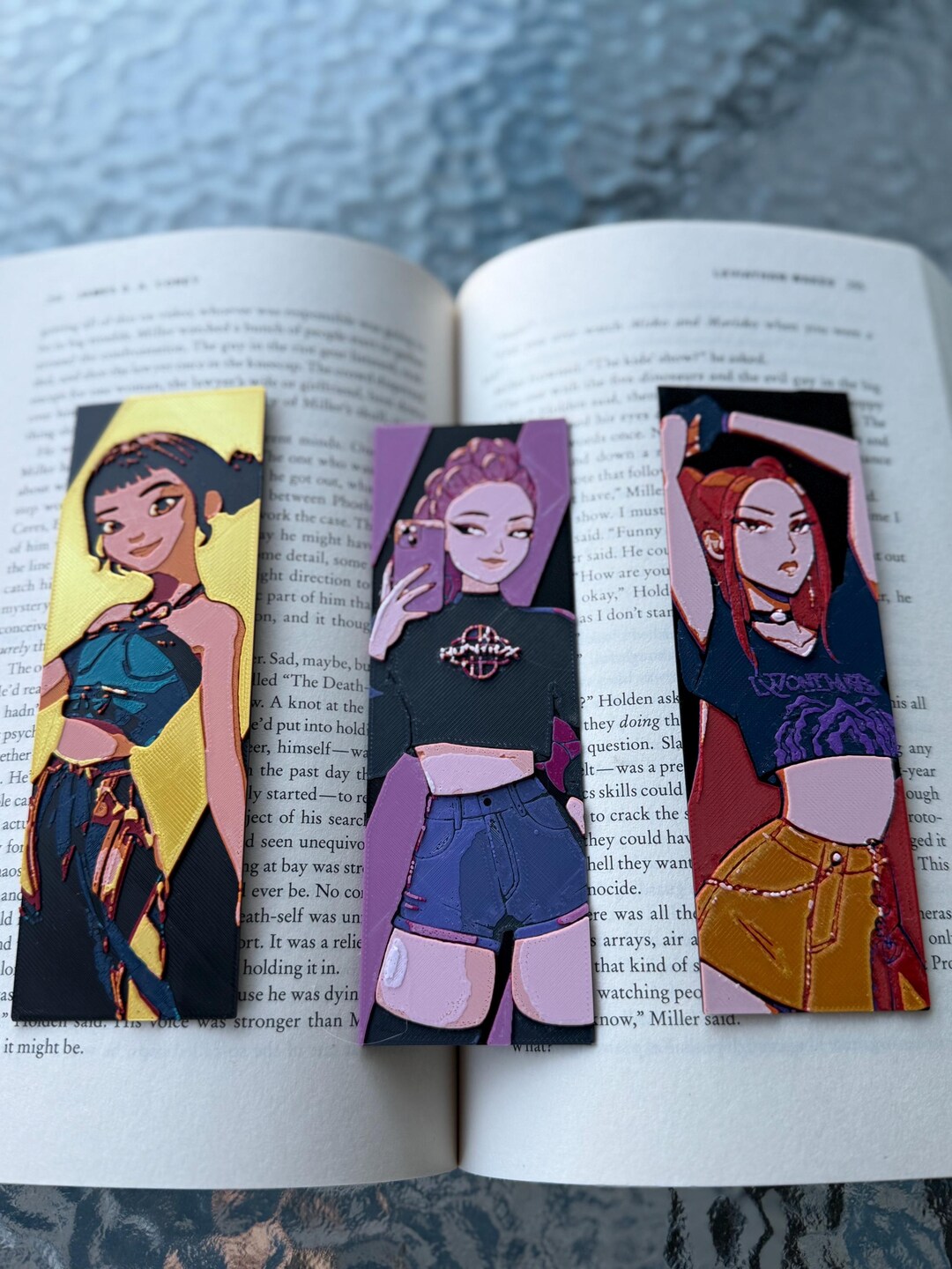 Kpop Demon Hunters Inspired 3D Printed Bookmarks the Hunter Singers