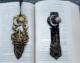 Celestial Castle Bookmark: 3D Printed Fantasy Moon & Stars