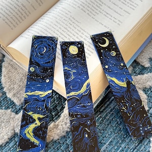 Starry Night-inspired 3D-printed bookmarks - Set of3