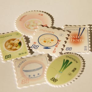 Chinese Food Artwork Sticker Pack Stamp Inspired Aesthetic Illustrated Matte Paper Stickers by Second Gen World