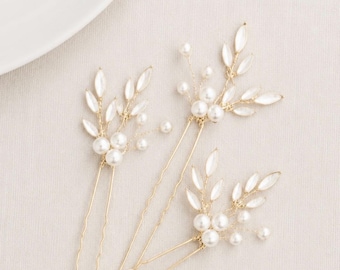 Wedding Hair Combs, Leaf Bridal Hair Pins, Gold Wedding Hair Pins, Leaf Headpiece, Bridesmaid Hair