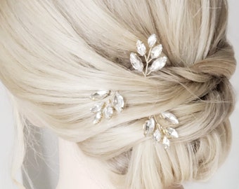 Crystal Hair Pins, Wedding Hair Comb, Rhinestone Hair Piece, Bridal Hair Accessory, Hair Vine, Bridesmaid Hair