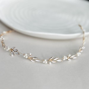 Winorośl do włosów ślubnych z liści, złota ozdoba ślubna, ozdoba do włosów ślubnych z liści, ozdoba ślubna, ozdoba do włosów ślubnych, fryzura dla druhen