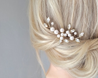 Pearl Hair Combs, Bridal Hair Pins, Wedding Hair Piece, Gold Pearl Hair Accessories, Bridal Hair Clip, Bridesmaid Hair
