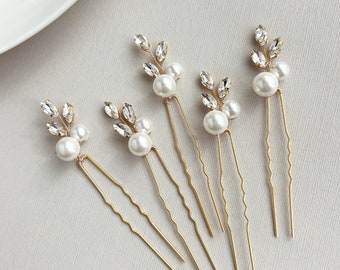 Rhinestone Hair Pins, Pearl Bridal Hair Pieces, Wedding Hair Comb, Bridal Hair Clip, Bridesmaid Hair
