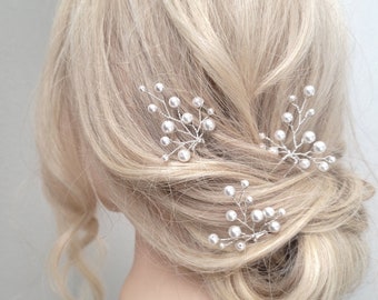 Pearl Wedding Hair Comb, Bridal Hair Pin, Beaded Hair Piece, Pearl Wedding Hair Accessory for Bridesmaid
