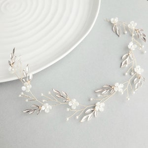 Leaf Hair Vine, Bridal Hair Piece, Flower Hair Vine, Wedding Headband, Bridal Headpiece image 1