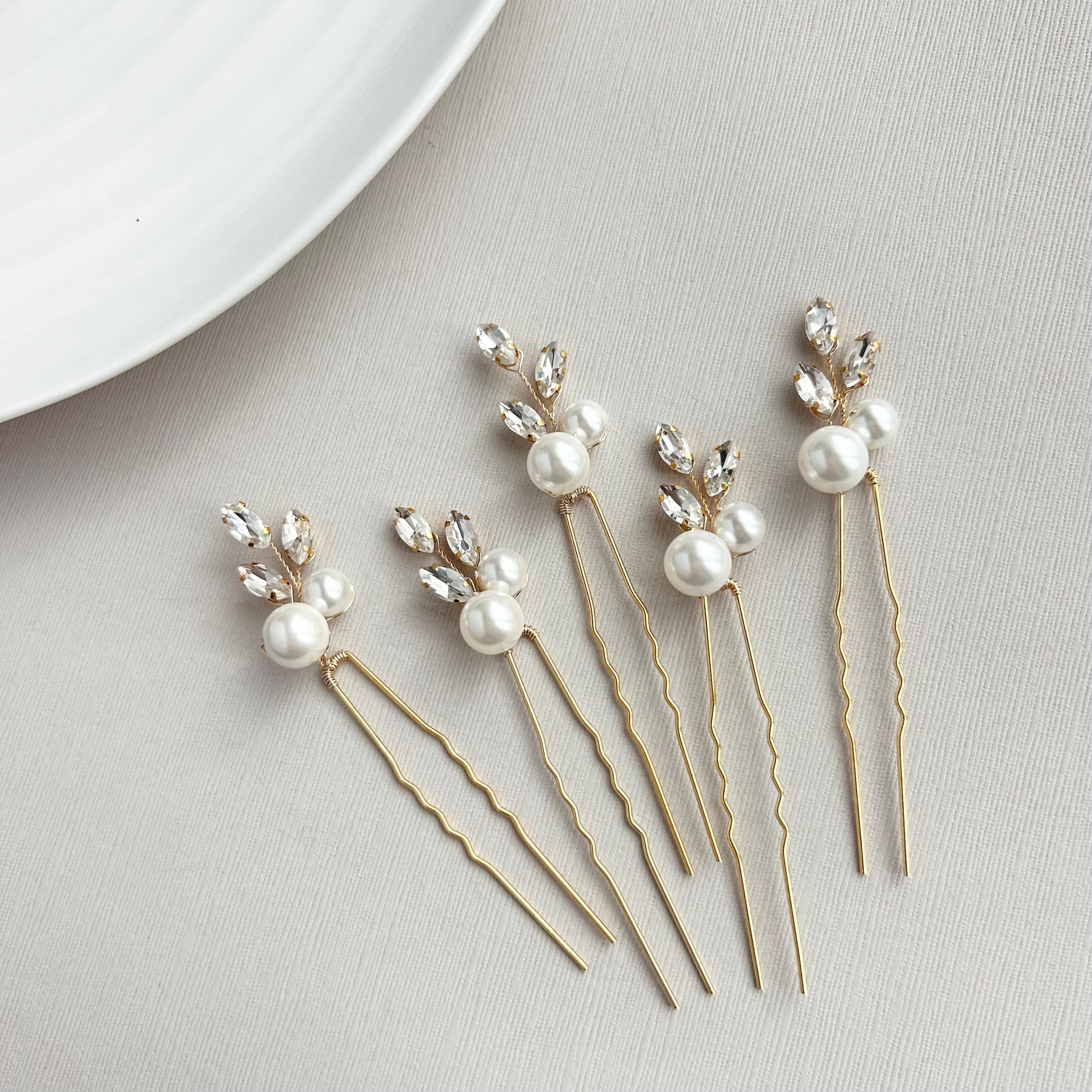 8 Stück Strass-Haarspangen Set – 3 Designs, Legierung Mit Strass, Für Frauen & Braut