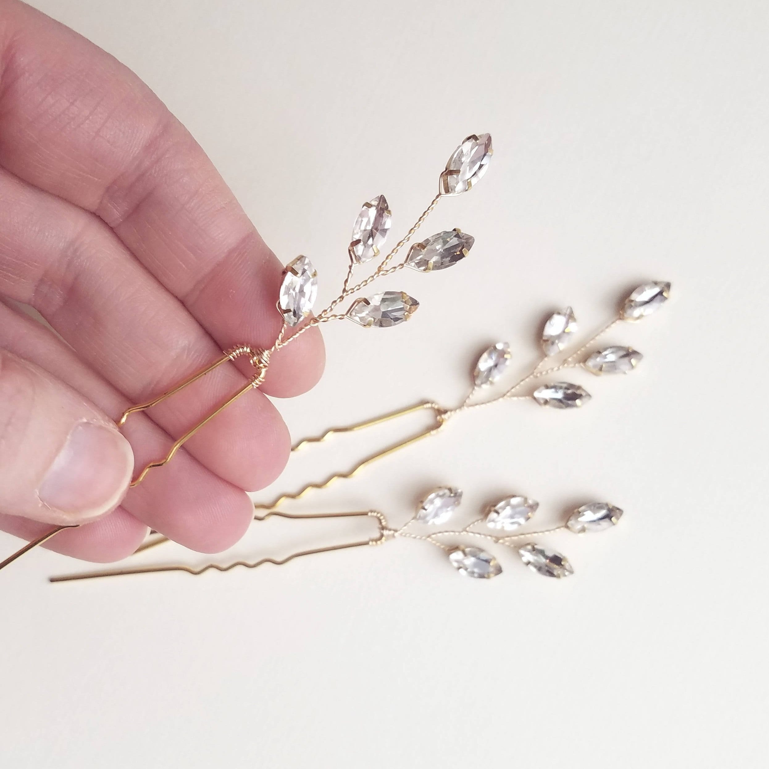 Rhinestone Hair Piece, Leaf Hair Vine, Crystal Hair Pins  display picture 1