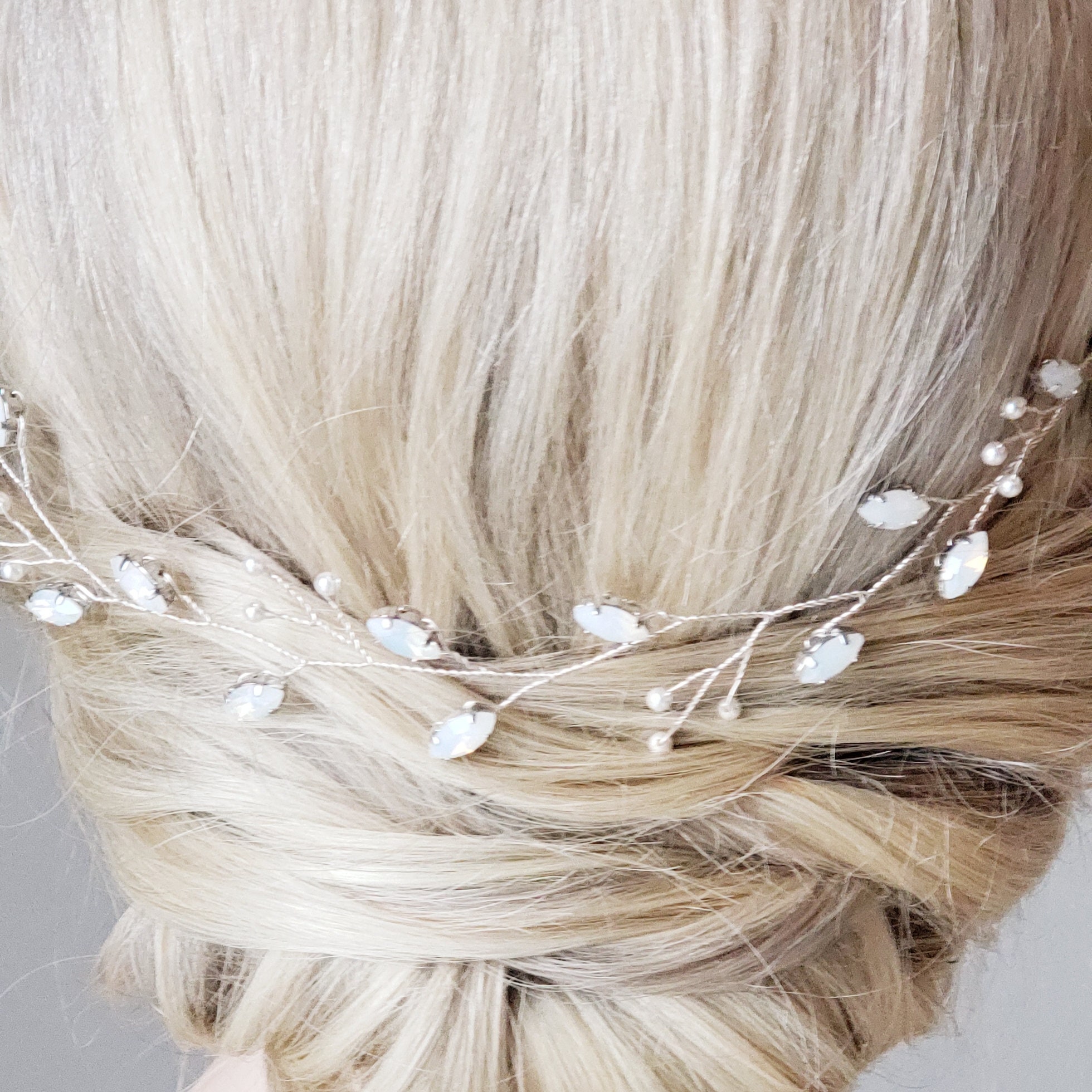 Opal Hair Piece, Bridal Hair Vine, Opal Wedding Hair Piece  display picture 1