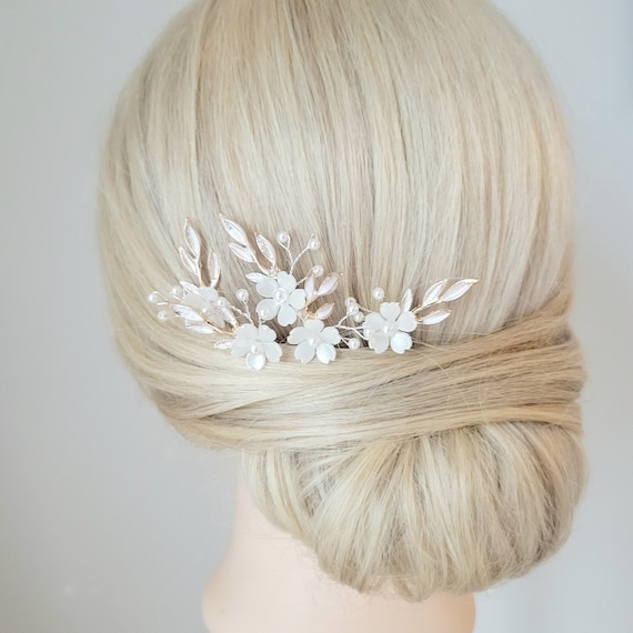 Flower Hair Comb, Wedding Hair Clip, Floral Hair Accessory 