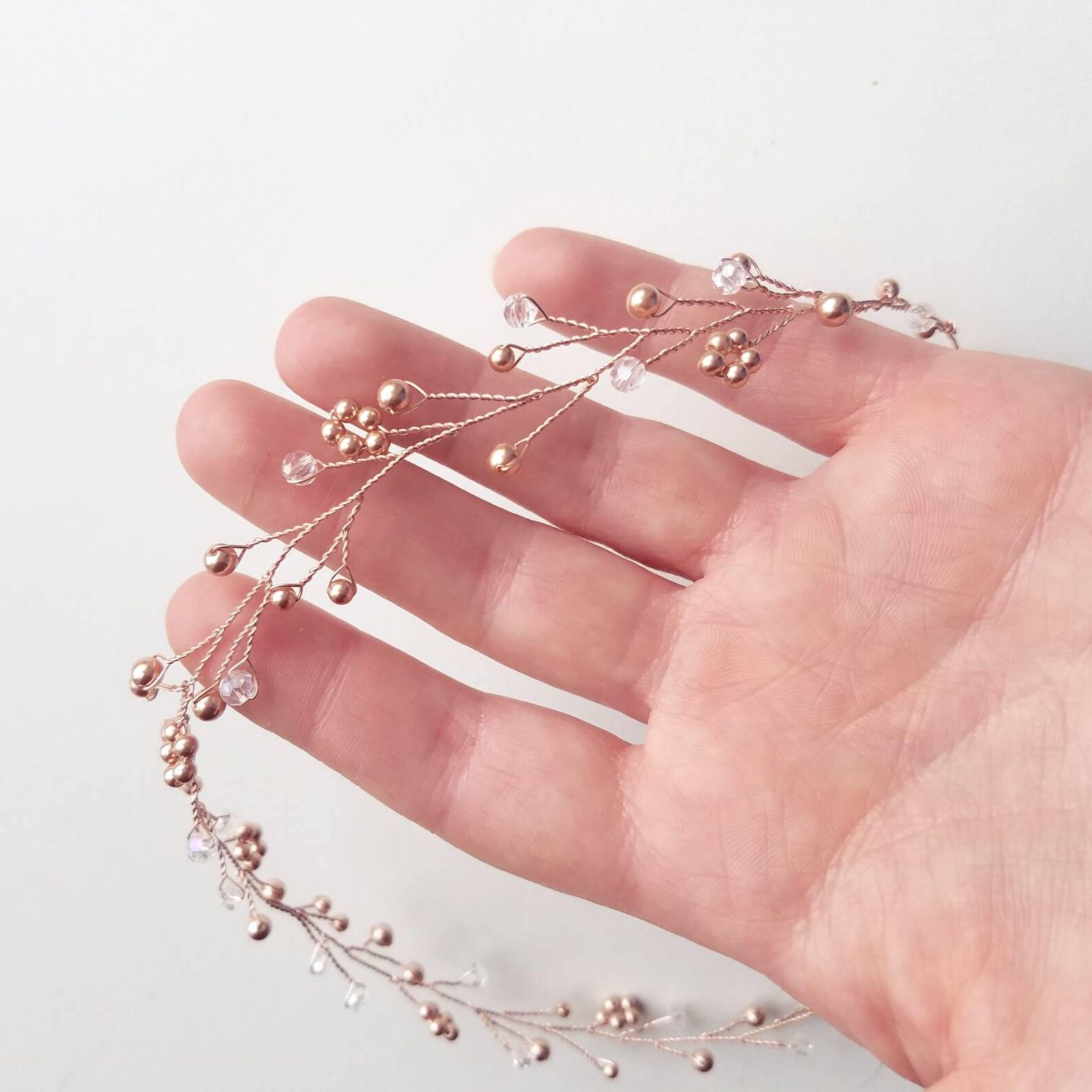 Rose Gold Hair Piece Wedding Hair Vine Rose Gold Vine Etsy UK