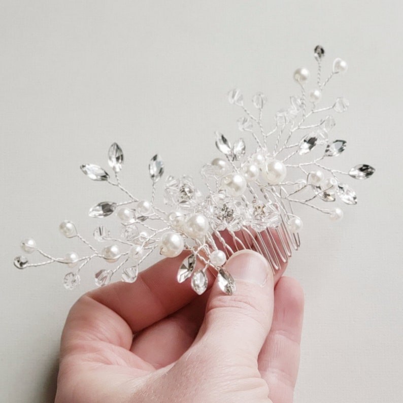 Wedding Hair Comb Pearl Hair Comb Beaded Hair Piece Hair Etsy