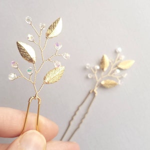 Leaf Hair Pins, Wedding Hair Comb, Gold Leaf Hair Piece, Leaf Hair Vine, Bridal Hair Vine, Bridal Hair Comb, Wedding Headpiece