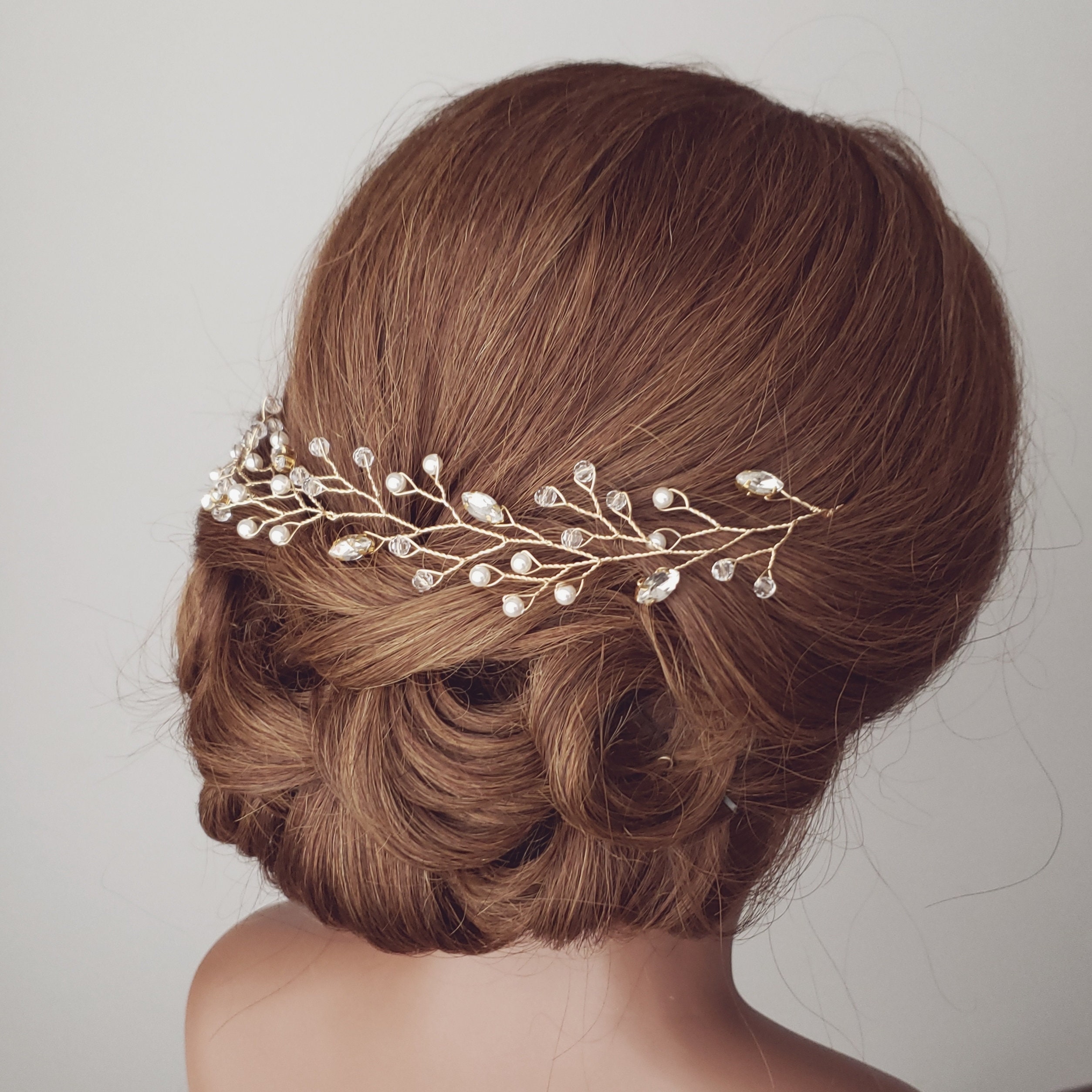 Wedding Hair Vine Bridal Hair Piece Gold Hair Vine Bridal Etsy