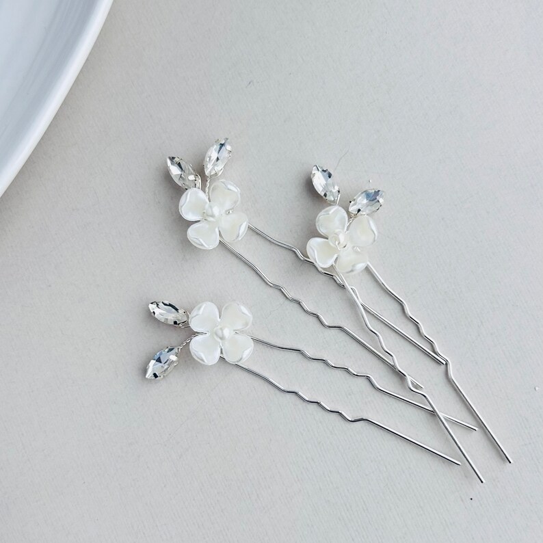 Flower Hairpiece, Bridal Hair Pins, Wedding Hair Comb, Flower Hair Clip, Wedding hair Accessory image 3