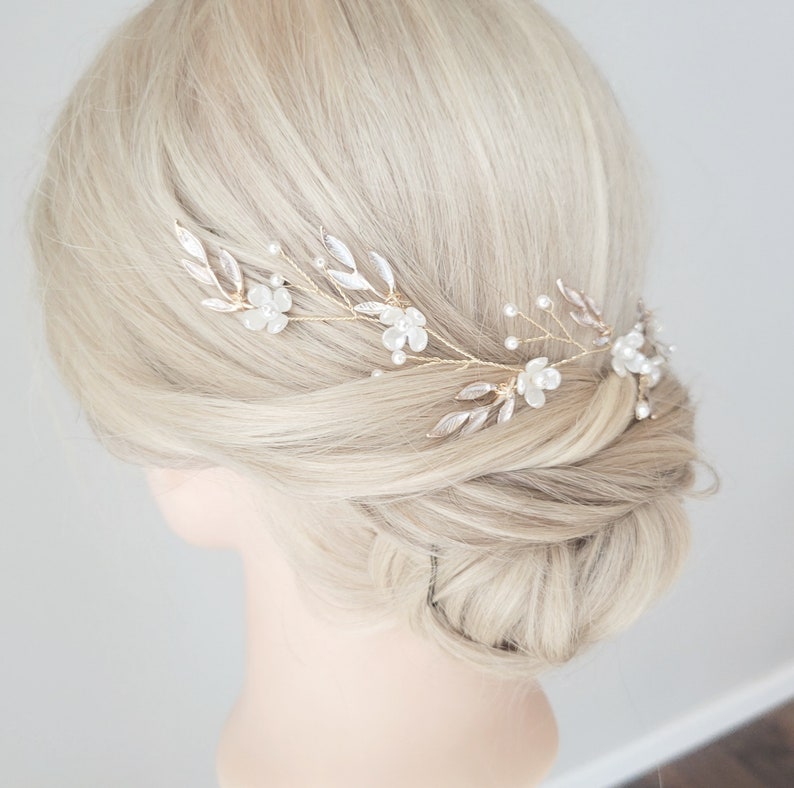 Leaf Hair Vine, Bridal Hair Piece, Flower Hair Vine, Wedding Headband, Bridal Headpiece image 6