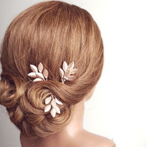 Gold Leaf Hair Comb, Bridal Hair Vine, Leaf Hair Pins, Bridal Hair Accessory, Leaf Hair Clips, Wedding Hair Comb, Bridal Hair Pieces image 8