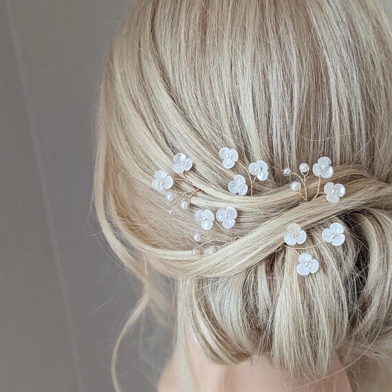 2 Stück Braut-Haarkamm Mit Strass & Perlen – Vintage Blumen-Design, 14 X 6,5 Cm – Für Hochzeit, Ball & Festliche Anlässe