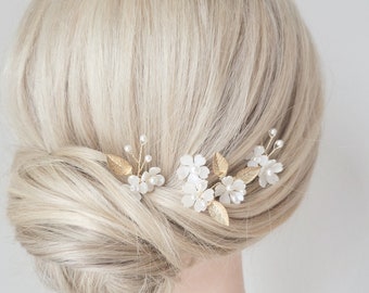 Peigne à fleurs, Épingles à cheveux de mariage, Morceaux de cheveux de mariée, Bijoux de cheveux de mariage fleurs, Accessoire de cheveux fleur