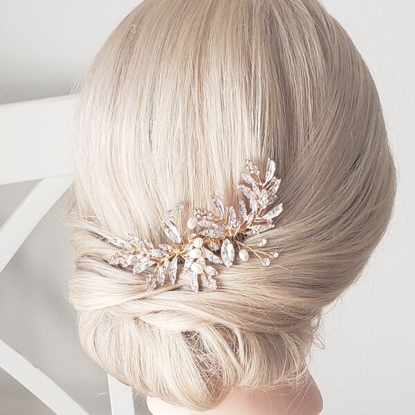 Strass-Haar-Clip, Hochzeit Haarkamm, Braut Kopfschmuck, Hochzeit Haar rebe, Hochzeit Haarteil, Braut Haarspange, Gold Haarkamm
